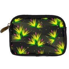 Floral Abstract Lines Digital Camera Leather Case by Bajindul