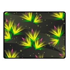 Floral Abstract Lines Fleece Blanket (small) by Bajindul