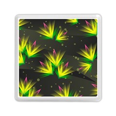 Floral Abstract Lines Memory Card Reader (square) by Bajindul