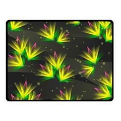 Floral Abstract Lines Double Sided Fleece Blanket (small)  by Bajindul