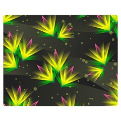 Floral Abstract Lines Double Sided Flano Blanket (medium)  by Bajindul