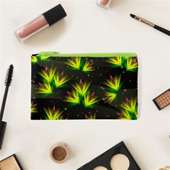 Floral Abstract Lines Cosmetic Bag (xs) by Bajindul