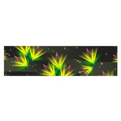 Floral Abstract Lines Satin Scarf (oblong) by Bajindul