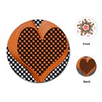 Heart Chess Board Checkerboard Playing Cards (Round) Front