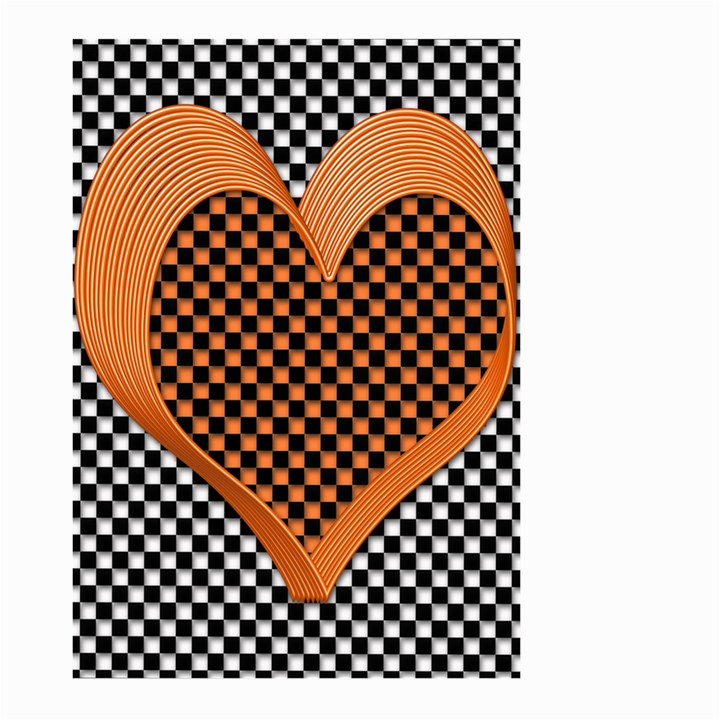 Heart Chess Board Checkerboard Large Garden Flag (Two Sides)