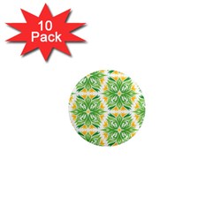 Green Pattern Retro Wallpaper 1  Mini Magnet (10 Pack)  by Bajindul