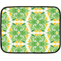 Green Pattern Retro Wallpaper Fleece Blanket (mini) by Bajindul