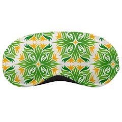 Green Pattern Retro Wallpaper Sleeping Mask by Bajindul