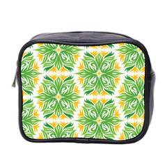 Green Pattern Retro Wallpaper Mini Toiletries Bag (two Sides)