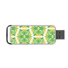 Green Pattern Retro Wallpaper Portable Usb Flash (two Sides) by Bajindul