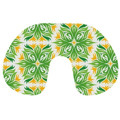 Green Pattern Retro Wallpaper Travel Neck Pillow