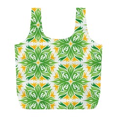 Green Pattern Retro Wallpaper Full Print Recycle Bag (l) by Bajindul