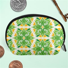 Green Pattern Retro Wallpaper Accessory Pouch (large) by Bajindul