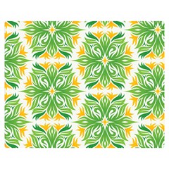 Green Pattern Retro Wallpaper Double Sided Flano Blanket (medium)  by Bajindul