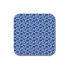 Blue Pattern Scrapbook Rubber Square Coaster (4 Pack)  by Bajindul