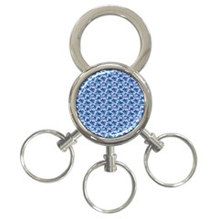 Blue Pattern Scrapbook 3-ring Key Chain