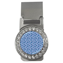 Blue Pattern Scrapbook Money Clips (cz)  by Bajindul