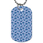 Blue Pattern Scrapbook Dog Tag (One Side) Front