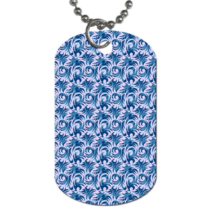 Blue Pattern Scrapbook Dog Tag (One Side)