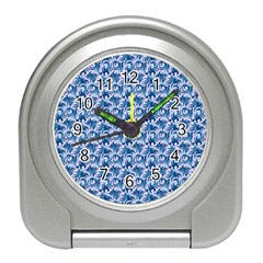 Blue Pattern Scrapbook Travel Alarm Clock by Bajindul