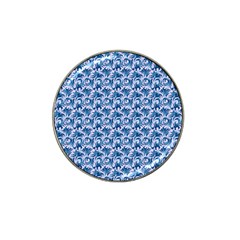 Blue Pattern Scrapbook Hat Clip Ball Marker