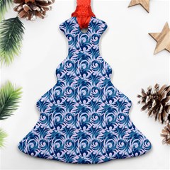 Blue Pattern Scrapbook Ornament (christmas Tree)  by Bajindul