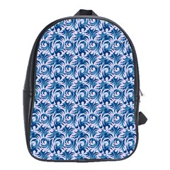 Blue Pattern Scrapbook School Bag (xl) by Bajindul