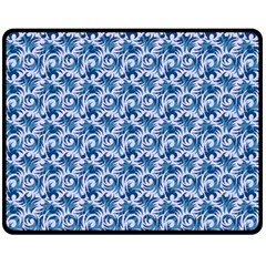 Blue Pattern Scrapbook Double Sided Fleece Blanket (medium)  by Bajindul