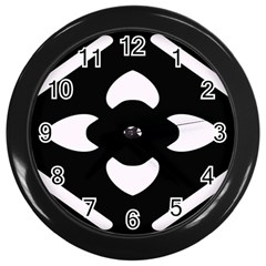 Pattern Flower Black Wall Clock (black) by Bajindul