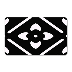 Pattern Flower Black Magnet (rectangular) by Bajindul