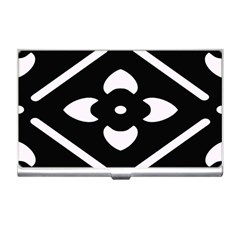 Pattern Flower Black Business Card Holder by Bajindul