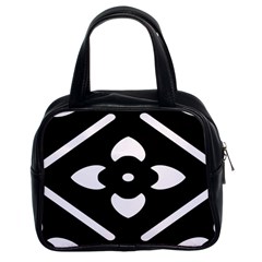 Pattern Flower Black Classic Handbag (two Sides) by Bajindul