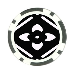 Pattern Flower Black Poker Chip Card Guard (10 Pack) by Bajindul