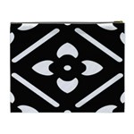 Pattern Flower Black Cosmetic Bag (XL) Back