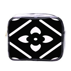 Pattern Flower Black Mini Toiletries Bag (one Side) by Bajindul