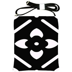 Pattern Flower Black Shoulder Sling Bag by Bajindul