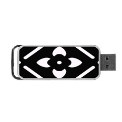 Pattern Flower Black Portable Usb Flash (two Sides) by Bajindul