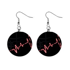 Music Wallpaper Heartbeat Melody Mini Button Earrings by Bajindul