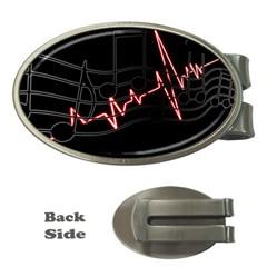 Music Wallpaper Heartbeat Melody Money Clips (oval)  by Bajindul