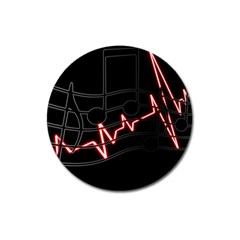 Music Wallpaper Heartbeat Melody Magnet 3  (round) by Bajindul