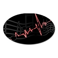 Music Wallpaper Heartbeat Melody Oval Magnet by Bajindul