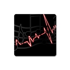 Music Wallpaper Heartbeat Melody Square Magnet by Bajindul