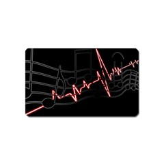 Music Wallpaper Heartbeat Melody Magnet (name Card) by Bajindul