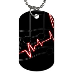 Music Wallpaper Heartbeat Melody Dog Tag (one Side) by Bajindul