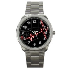 Music Wallpaper Heartbeat Melody Sport Metal Watch by Bajindul