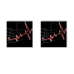 Music Wallpaper Heartbeat Melody Cufflinks (square) by Bajindul