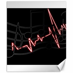 Music Wallpaper Heartbeat Melody Canvas 8  X 10  by Bajindul