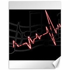 Music Wallpaper Heartbeat Melody Canvas 12  X 16  by Bajindul