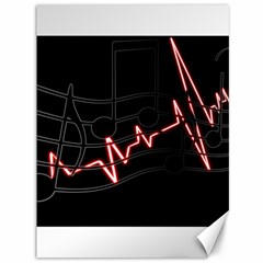 Music Wallpaper Heartbeat Melody Canvas 36  X 48  by Bajindul