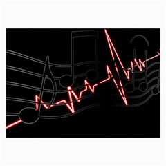 Music Wallpaper Heartbeat Melody Large Glasses Cloth (2 Sides) by Bajindul